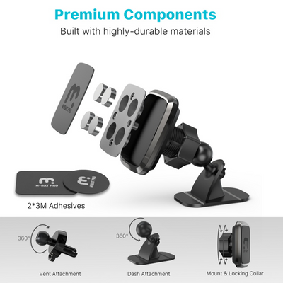3-in-1 Magnetic Phone Car Mount