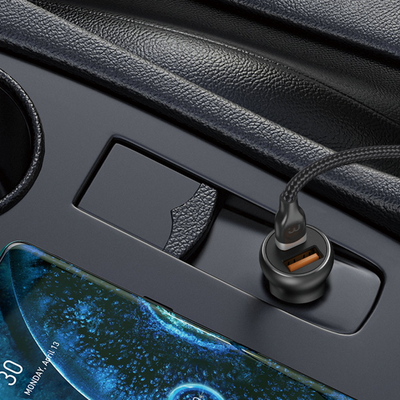 Dual Port USB-A and USB-C Fast Charging Car Charger