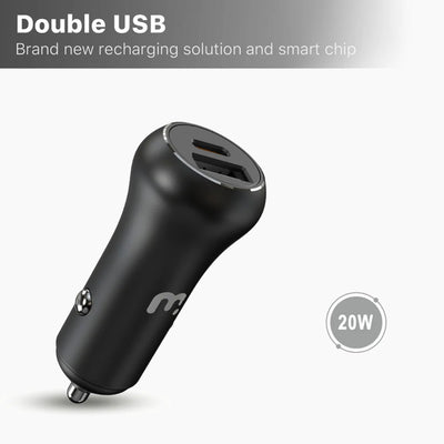 Dual Port USB-A and USB-C Fast Charging Car Charger