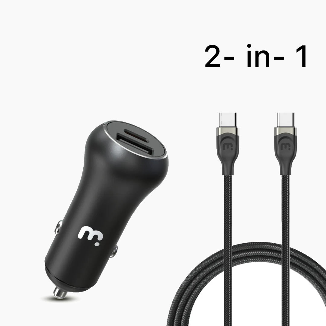 Dual Port USB-A and USB-C Fast Charging Car Charger