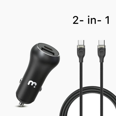 Dual Port USB-A and USB-C Fast Charging Car Charger